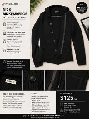 Dirk Bikkembergs Black Heavyweight Knit Hooded Sweater